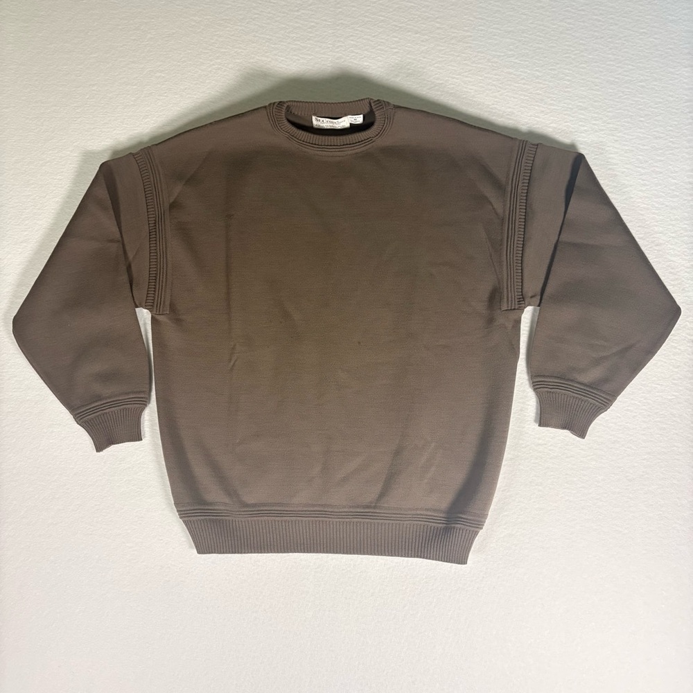 St.Croix Knits Brown Men’s crewneck sweatshirt 100% wool Size Medium #T0045
